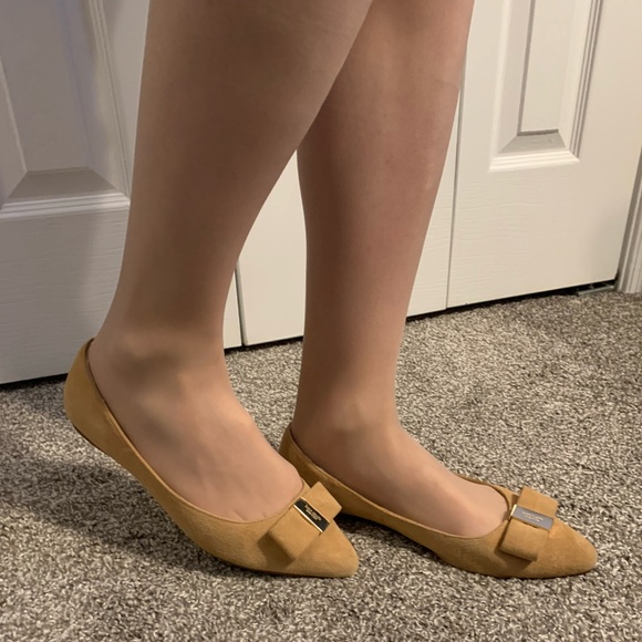 Used Kate Spade Norah Suede Pointy Flats Tan Size 10 - Picture 7 of 9